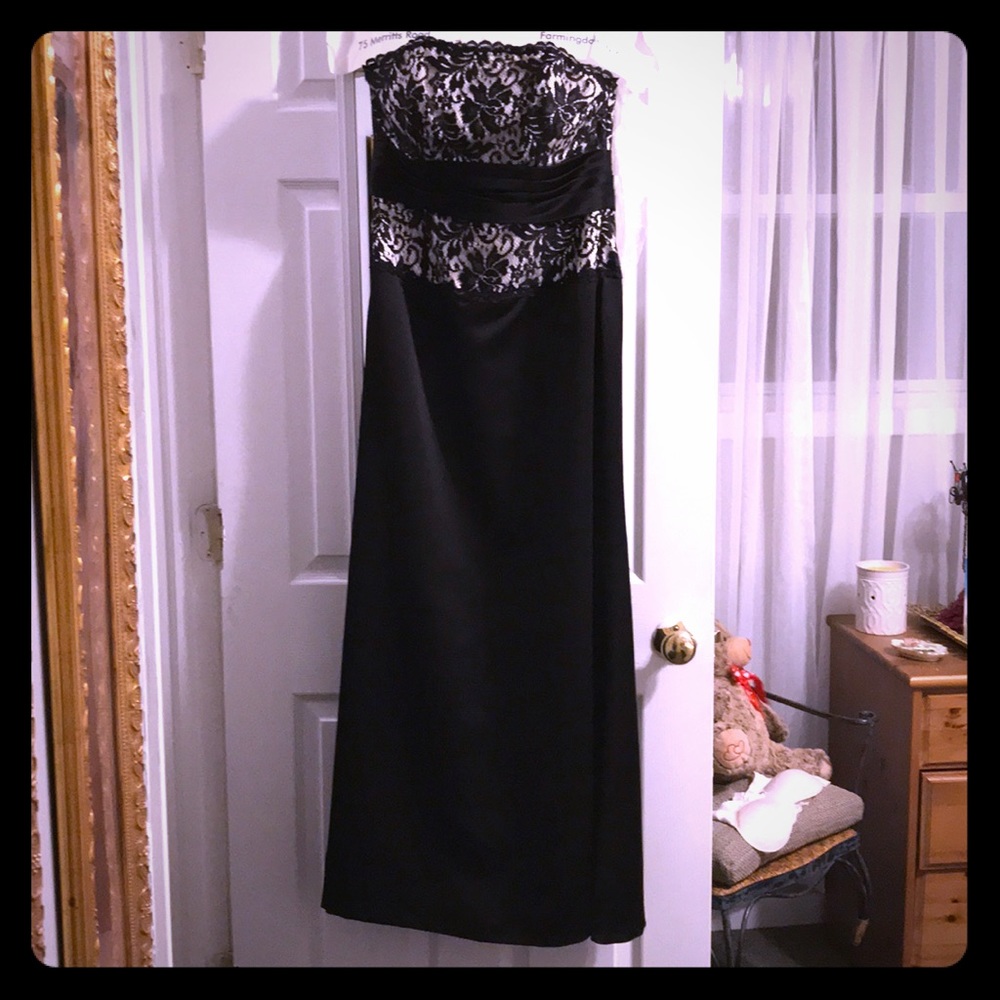 Black and white gown